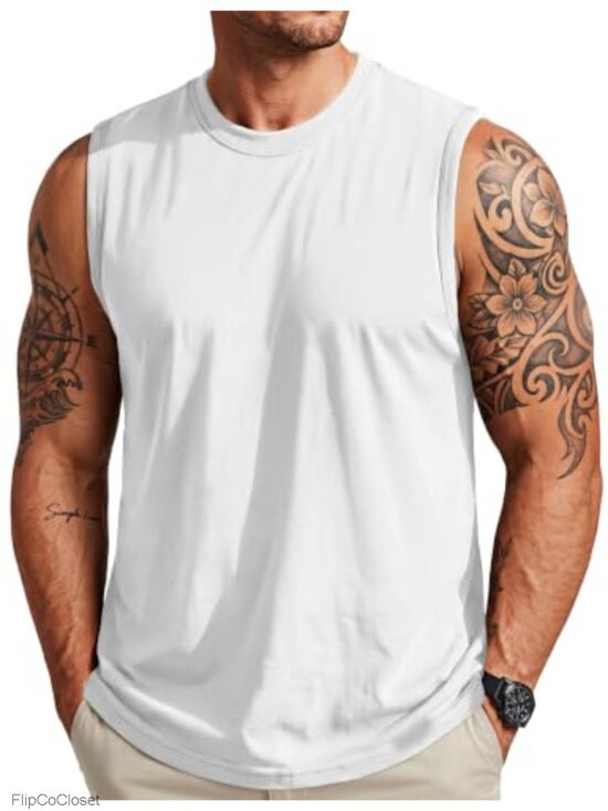Other - Men's Cotton Sleeveless Workout Tank Top Moisture Wicking Gym Muscle Shirt